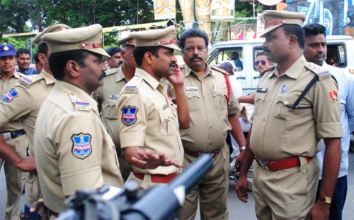 Andhra, TS police at NTR Trust Bhavan in Hyderabad